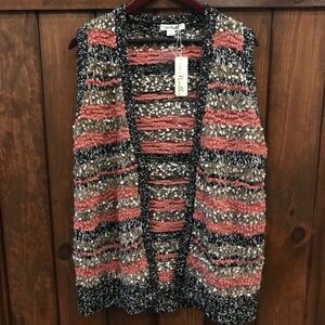 NWT Simply Noelle Long Knit Cardigan Vest